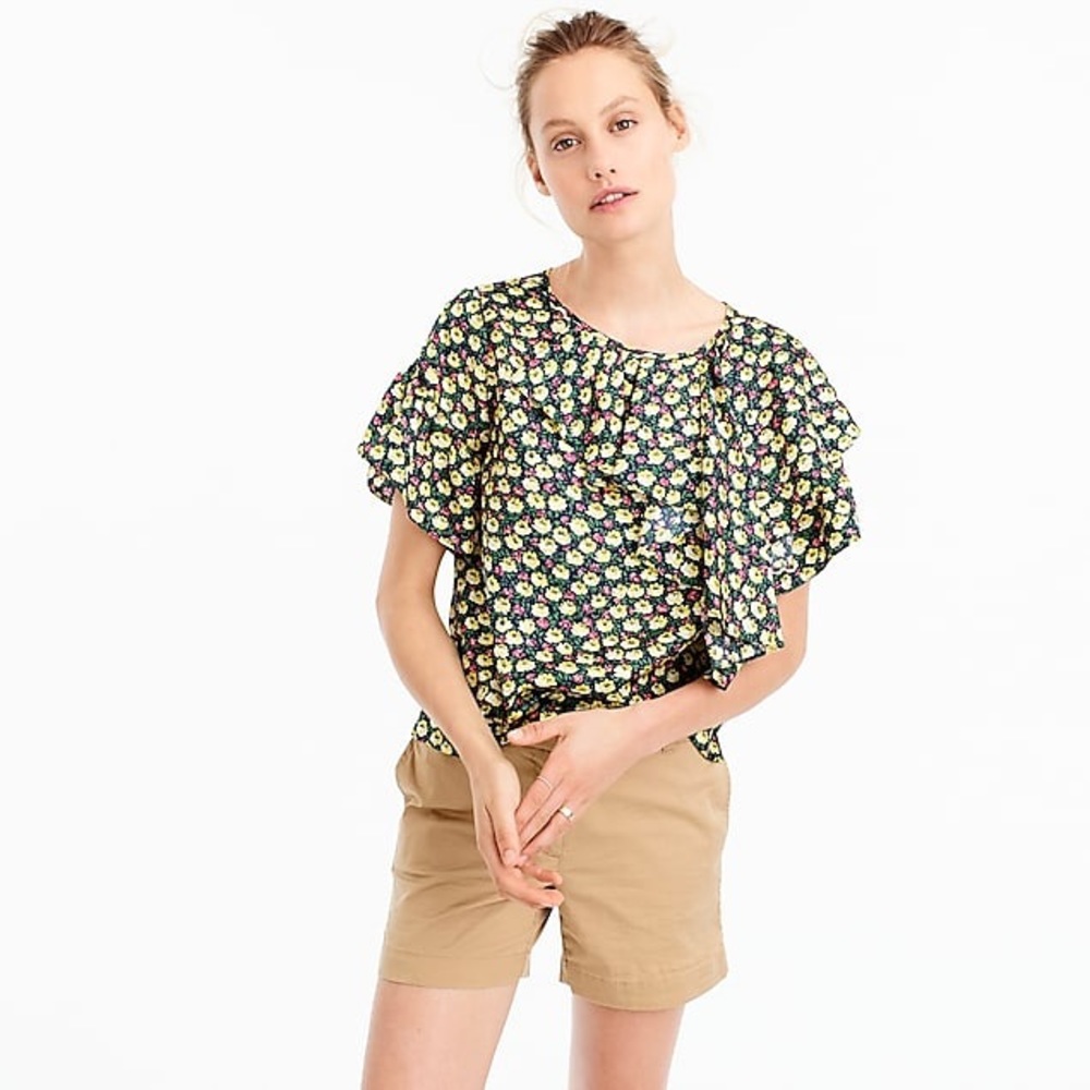 J. Crew Collection Silk Ruffle Top - Picture 3 of 6